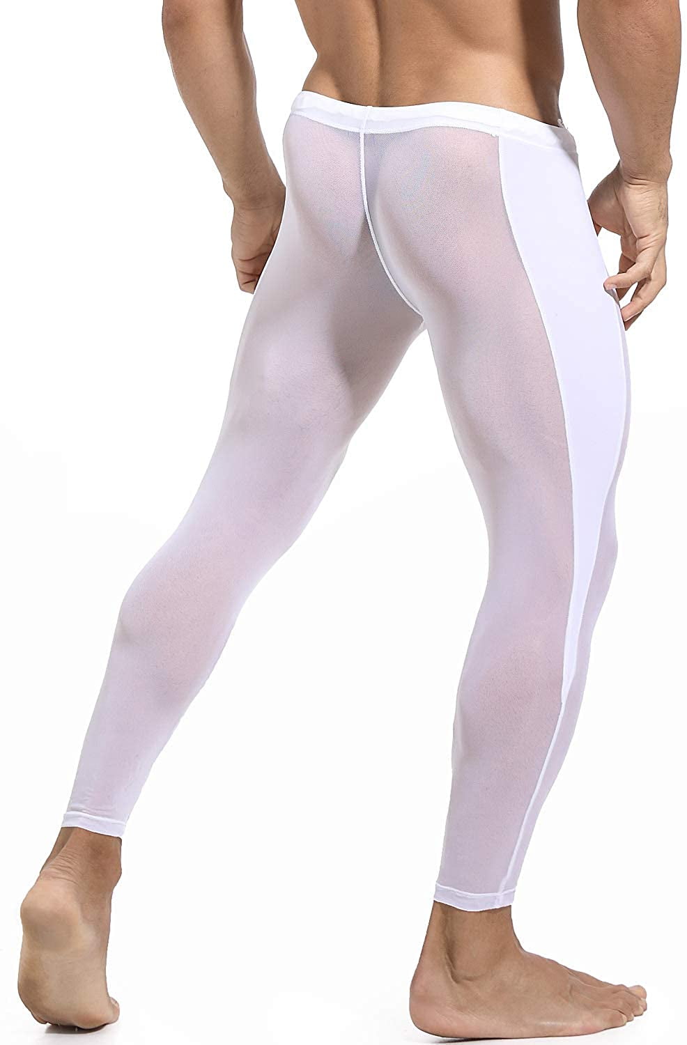 Ouber Men's Mesh Yoga Pants See Through Tights Workout - Walmart.com