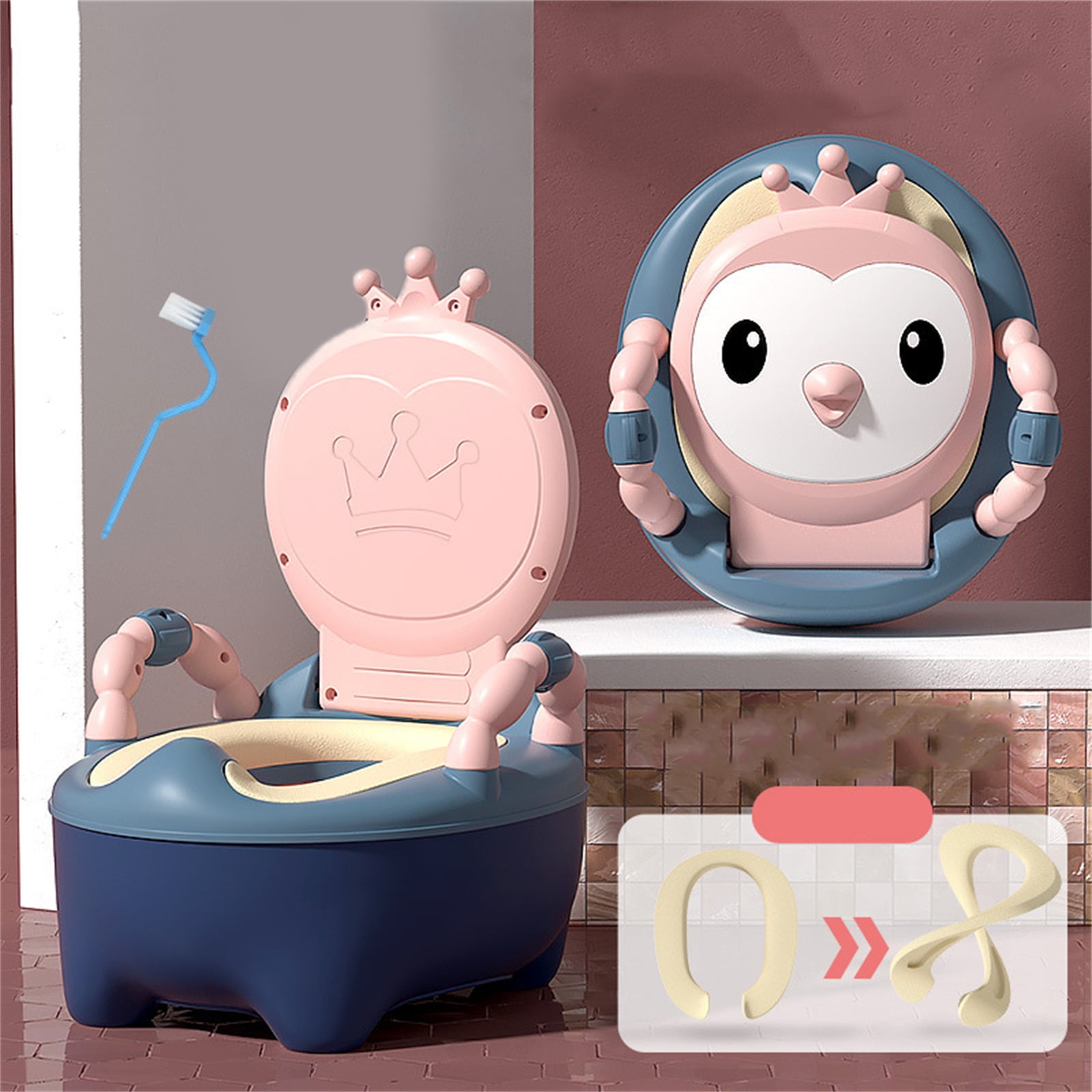 Oubit Baby Potty Training Toilet with Soft Seat Non Slip Girl, Pink