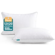 Oubonun 12"x20" Cotton Rectangle Throw Pillow Inserts 2 Pack with Zipper - 3D Polyester Fiber Fill, Fluffy, hypoallergenic, Machine Washable for Couch Bed