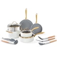 thumbnail image 1 of Oubrl 14 Piece Ceramic Nonstick Cookware & Kitchen Set, Beige and Gold, 1 of 7