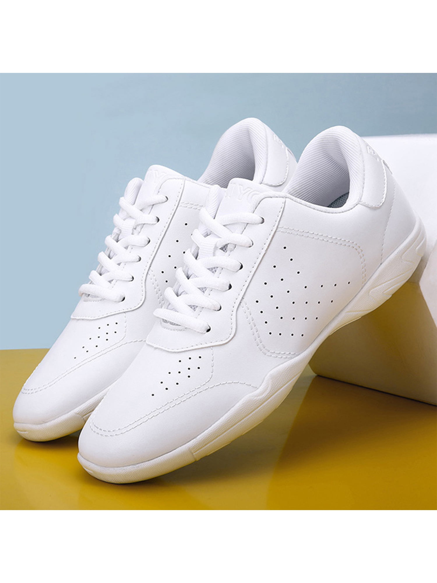 Oucaili Cheer Shoes Girls Kids Dancing Cheer Sneakers Flats Competition