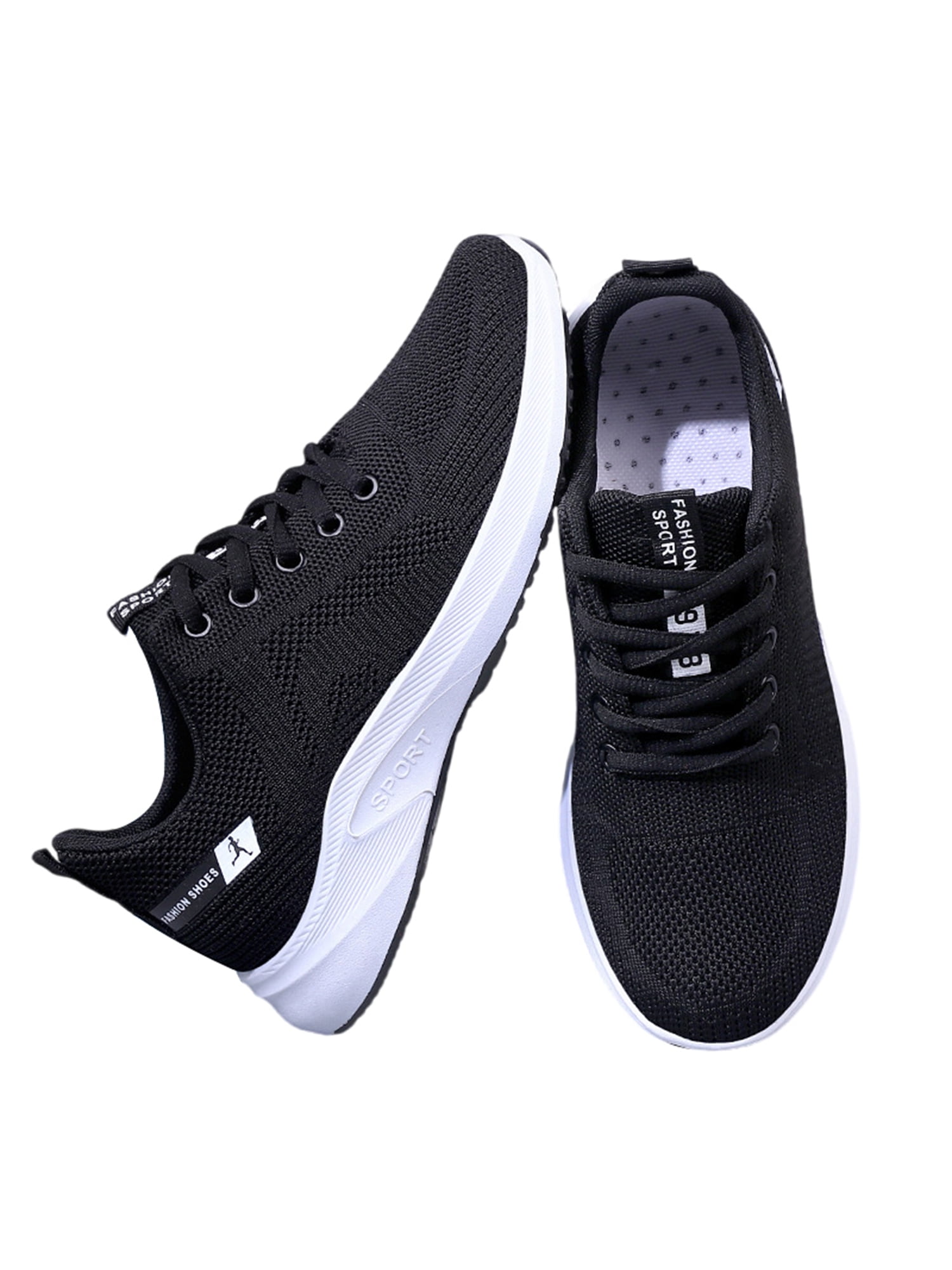 Oucaili Ladies Running Shoe Knit Upper Sneakers Fitness Workout Trainers Lightweight Sport