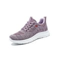 thumbnail image 1 of Oucaili Ladies Running Shoe Sport Athletic Shoes Mesh Sneakers Non-Slip Lace Up Flats Women Trainers Purple 7.5, 1 of 6