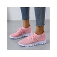 thumbnail image 1 of Oucaili Lady Running Lightweight Flat Heels Flats Atheletic Non Slip Casual Trainers Wear Resistant Low Top Sneakers Pink 8.5, 1 of 9