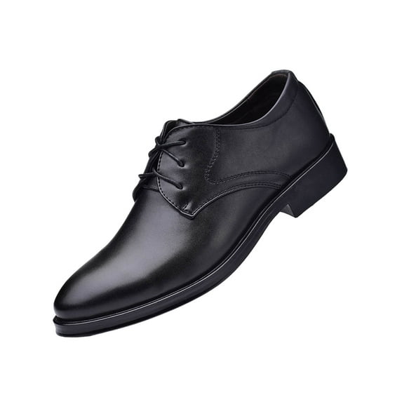 Oucaili Men Oxfords Lace Up Dress Shoes Wingtips Brogues Non Slip Business Leather Shoe Mens Flats Black Velvet 12