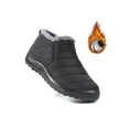 thumbnail image 1 of Oucaili Mens Ankle Bootie Plush Lined Snow Boots Waterproof Winter Boot Lightweight Slip On Booties Unisex Warm Shoes Black 7, 1 of 9