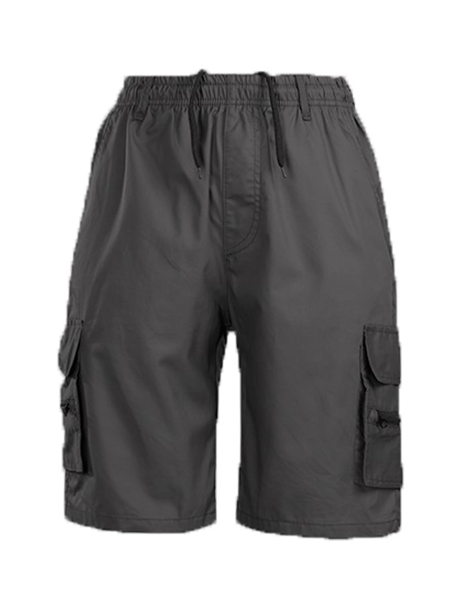 Oucaili Mens Cargo Shorts Drawstring Parachute Pant Straight Wide Leg
