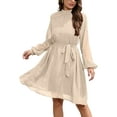 thumbnail image 1 of Oucaili Women Short Dress Party Mini Tie Waist Shirt Casual Apricot 2XL, 1 of 5