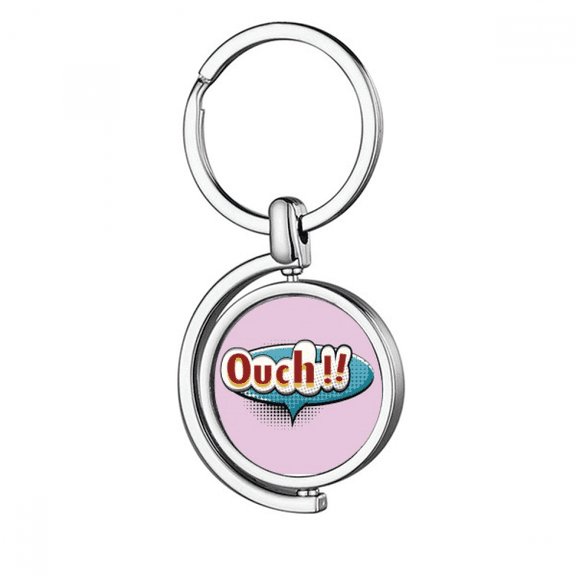 Ouch Boom Diagram Cartoon Rotating Keychain Metal Keyring Holder