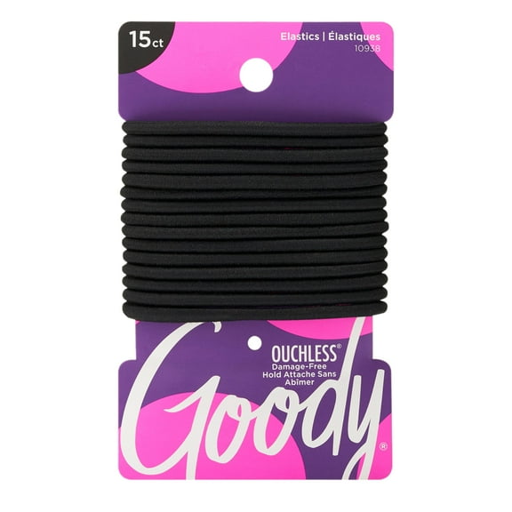 Ouchless Elastic Hair Ties - 30 Ct, Black, 4MM Rubber Bands for Hair, Pain-Free Hair Accessories for Women & Men, Made for Long-Lasting Braids, Ponytails & More, All Hair Types