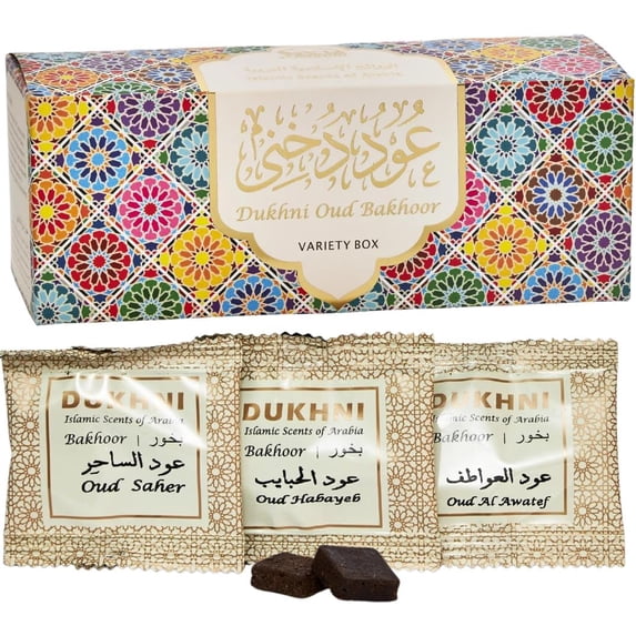 Oud Bakhoor Variety Box by | Assorted Box | 30 Pieces Bakhoor | Gift Set & Refill Kit | Arabic Incense | Islamic Gifts, Eid & Ramadan Gift | Luxurious, Long Lasting