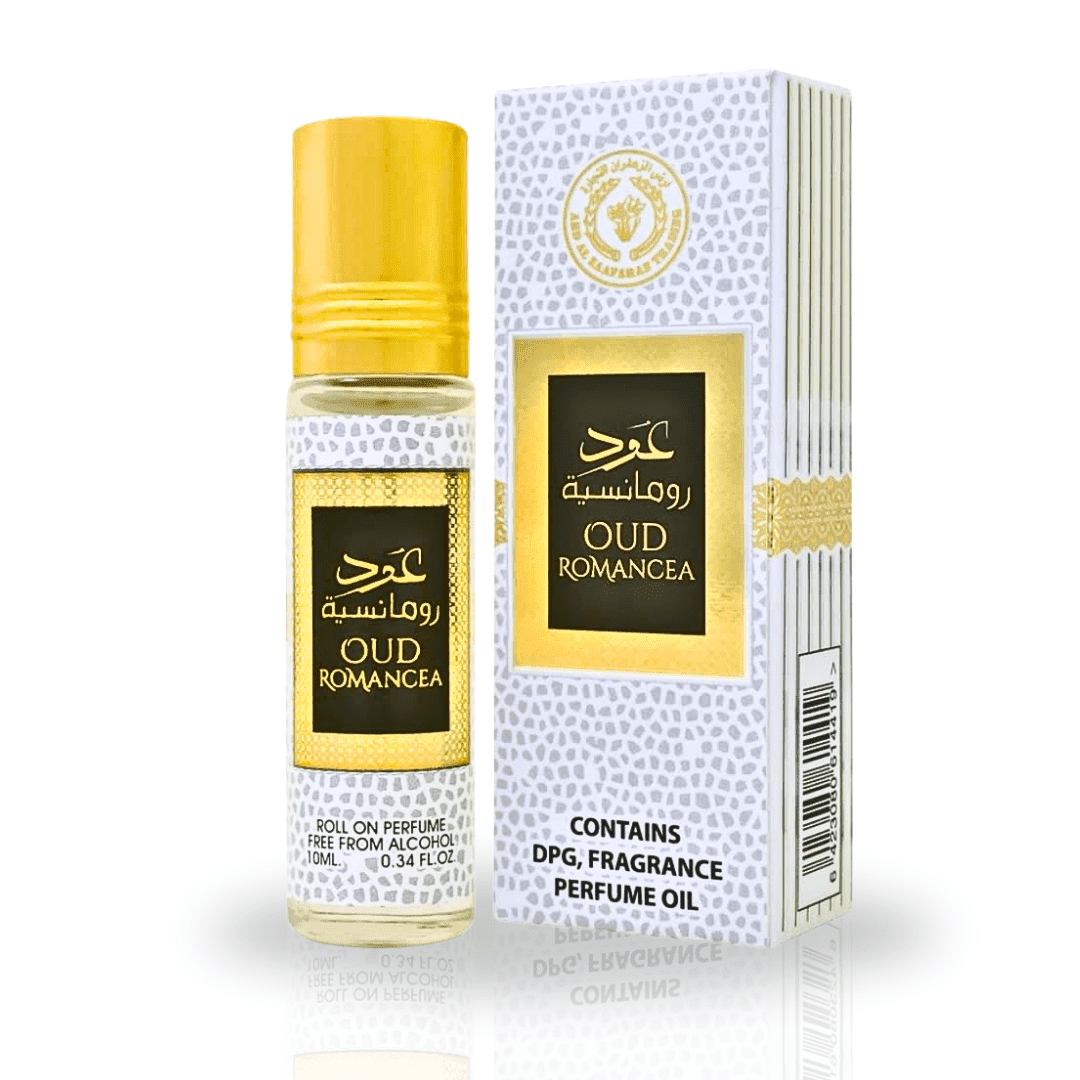 Oud Romancea Roll-On Perfume Oil - CPO 10ML (0.34OZ) by Ard Al Zaafaran | Long Lasting, Miniature Perfume Oil For Men & Women. (Pack Of 6)