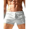 thumbnail image 1 of Oudasi Men's Quick-Dry Swim Trunks with Zipper Pocket - Stretchy Nylon & Elastane, Solid Color, Drawstring Waistband for Beach & Pool, 1 of 5