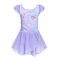 thumbnail image 1 of Oudiya 2-9 Years Ruffle Sleeve Ballet Leotard Dance Dress Tutu Skirt Outfits for Girls Gymnastics, 1 of 6