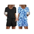 thumbnail image 1 of Oudiya 2 Pack Pajamas Short Sleeve Top with Shorts Sets Comfy Pjs Lounge Sets Sleepwear for Women S-2XL, 1 of 7