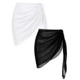 thumbnail image 1 of Oudiya 2 Pack Women Beach Sarongs Sheer Chiffon Bikini Wrap Skirt Cover Ups for Swimwear, S-XXL, 1 of 7