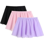 Oudiya 3 Pack Girls Ballet Skirts Leotard Chiffon Wrap Toddler Dance Clothes for 3-11Y Little Girls Dancewear
