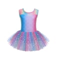 thumbnail image 1 of Oudiya Ballet Leotards for Girls Sparkly Sleeveless Mesh Dance Dress Tutu Ballerina Costume for Kids 3-11Y, 1 of 7