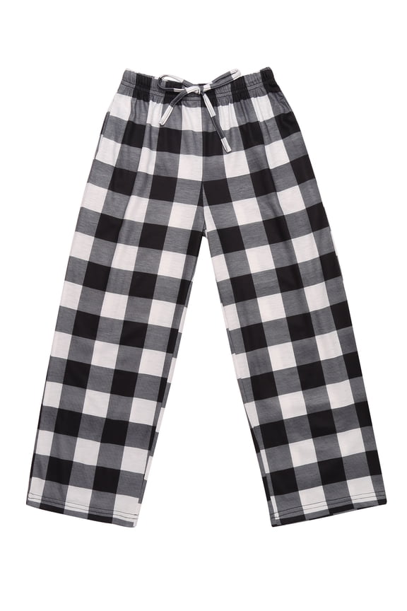 Boys Plaid Pajama Pants Soft Elastic Waist Lounge Sleep Pants with Pockets for Kids 4-14Y