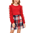 thumbnail image 1 of Oudiya Girls Skirt Sets Casual Fall Outfits Corduroy Skirt and Long Sleeve Rib Knit Shirt Tops 2 Piece Set, 1 of 7