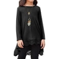 thumbnail image 1 of Oudiya Casual Girls Tunic Tops Loose Long Sleeve Blouse Soft Swing Pullover T-Shirt, 1 of 6