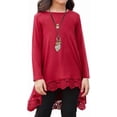 thumbnail image 1 of Oudiya Casual Girls Tunic Tops Loose Long Sleeve Blouse Soft Swing Pullover T-Shirt, 1 of 6