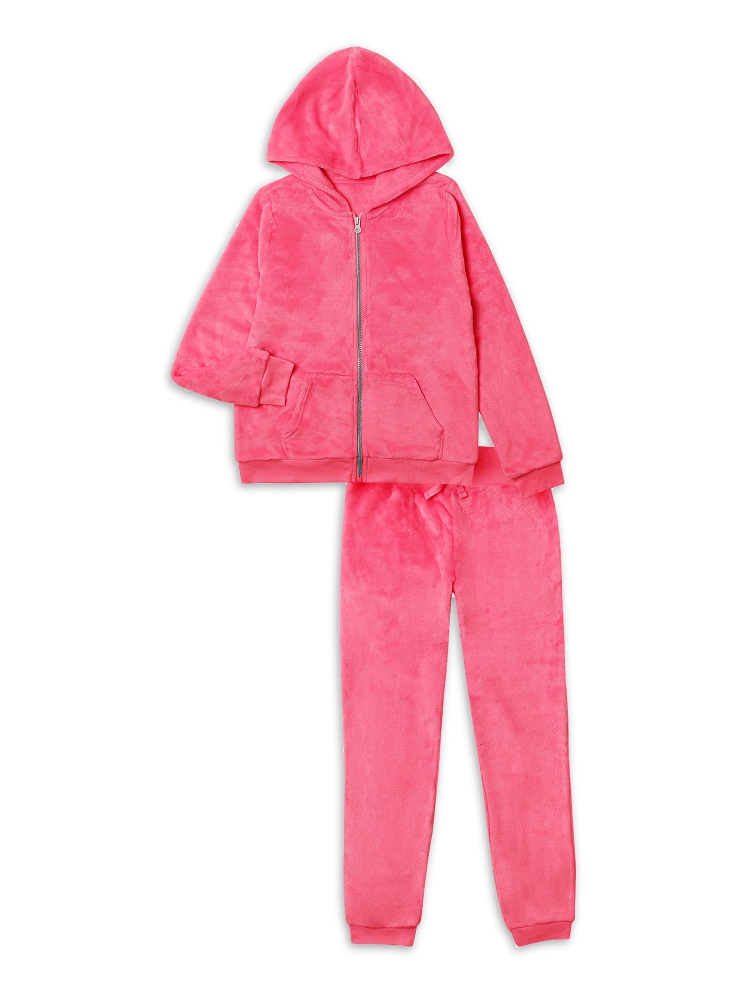 Oudiya Girls 2 Piece Outfits Velour Tracksuit Hoodie and Jogger Set Sweatsuit Athletic Clothes Sets