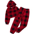 thumbnail image 1 of Oudiya Girls 2 Piece Sweatsuit Outfits Bear Ear Fuzzy Long Sleeve Hoodie Sweatshirt and Sweatpant Clothing Set for Kids 5-13Y, 1 of 7