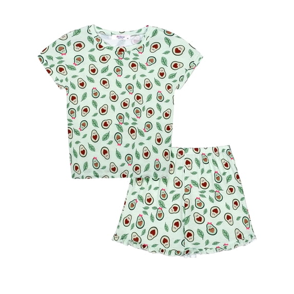 Oudiya Girls 2 Piece Tie Dye Pajamas Set Summer Trendy Outfit Lounge Set Kids Sleepwear
