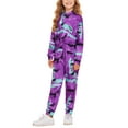 thumbnail image 1 of Oudiya Girls 2 Piece Tie Dye Sweatsuit Clothing Set Twist Front Hooded Sweatshirt and Sweatpants with Pockets, 7-8Y, 1 of 7