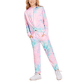 thumbnail image 1 of Oudiya Girls 2 Piece Tie Dye Sweatsuit Clothing Set Twist Front Hooded Sweatshirt and Sweatpants with Pockets, 7-8Y, 1 of 6