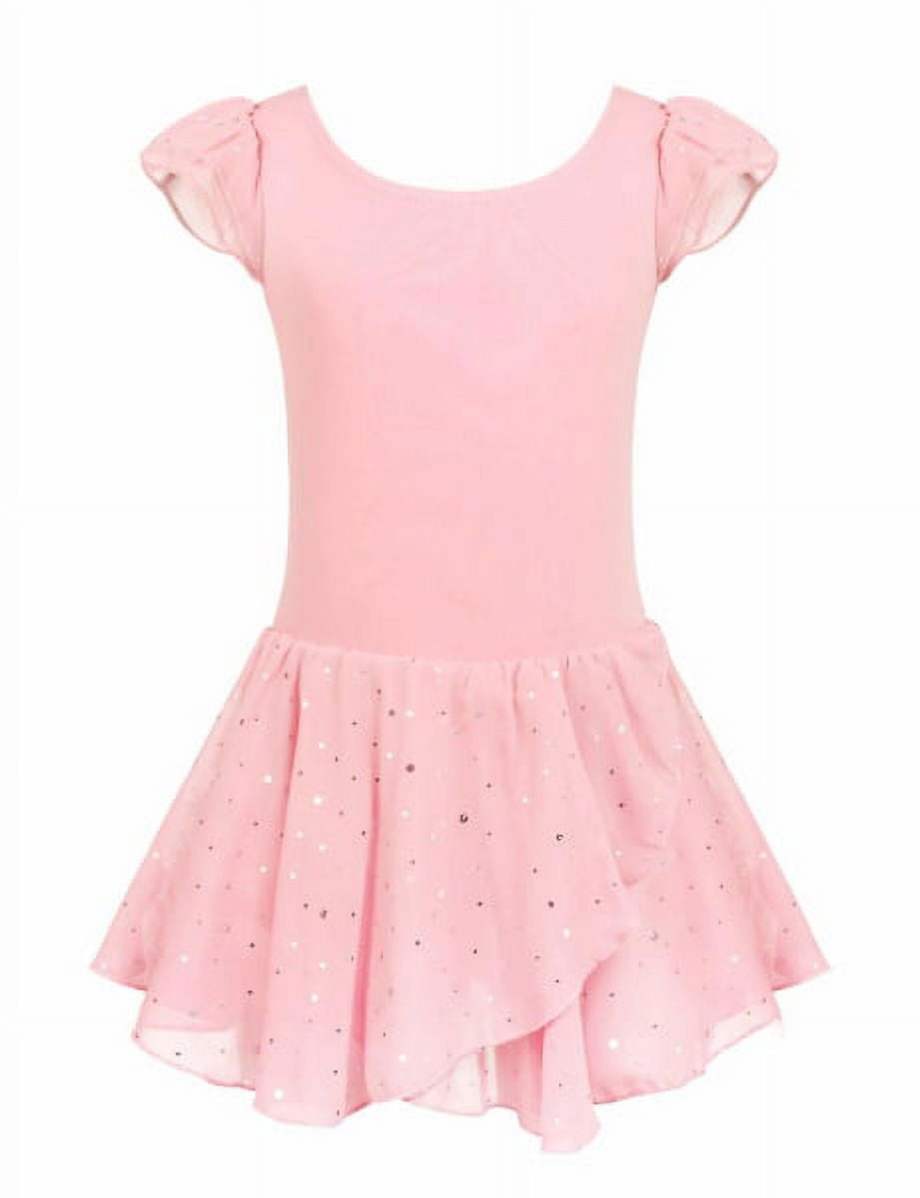 Oudiya, Girls Ballet Dance Dress, Pink, Ruffle Sleeve - Walmart.com