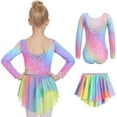 thumbnail image 1 of Oudiya Girls Ballet Leotards Long Sleeve Criss Cross Back Toddler Dance Outfits Leotard with Removable Shinny Skirt Combo 3-11Y, 1 of 8