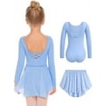 thumbnail image 1 of Oudiya Girls Ballet Leotards Long Sleeve Criss Cross Back Toddler Dance Outfits Leotard with Removable Shinny Skirt Combo 3-11Y, 1 of 8