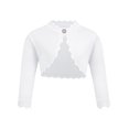 thumbnail image 1 of Oudiya Girls Cardigan Basic Bolero Shrug Knit Long Sleeves Dress Cover Up Pure white for 5-6Y, 1 of 7