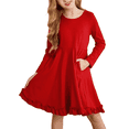 thumbnail image 1 of Oudiya Girls Cardigan Sweaters Ruffle School Uniform Sweater V Neck Button Front Outerwear 4-13 Years, 1 of 3