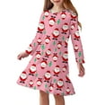 thumbnail image 1 of Oudiya Girls Christmas Long Sleeve Nightgowns Soft Print Pajamas Sleepwear Nighties for Kids 4-12, 1 of 6
