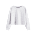 thumbnail image 1 of Oudiya Girls Crop Tops Long Sleeve Pullover Sweatshirt Kids Cropped Crewneck Sweatshirts for Girls 5-14Y, 1 of 8