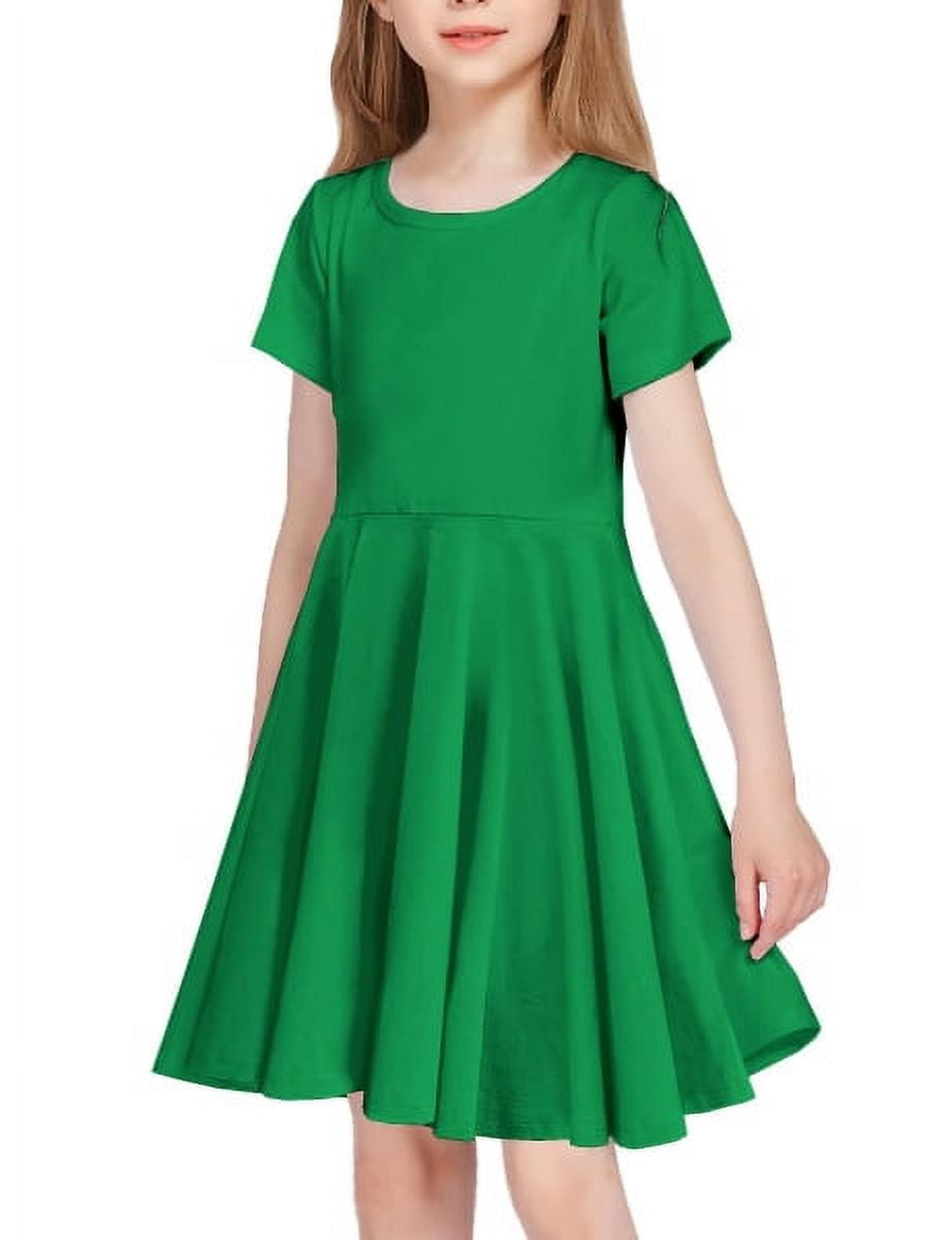 Bonnie Jean Girls' Ruffle Skater Dress - Sleeveless One-Shoulder Scuba Knit Dress For Tweens (Sizes 7-16)
