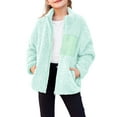 thumbnail image 1 of Oudiya Girls Fleece Jacket Sherpa Fall Winter Full Zip Fuzzy Coat Outwear with Pockets for Kids 5-13Y, 1 of 8