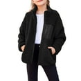 thumbnail image 1 of Oudiya Girls Fleece Jacket Sherpa Fall Winter Full Zip Fuzzy Coat Outwear with Pockets for Kids 5-13Y, 1 of 8