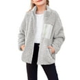 thumbnail image 1 of Oudiya Girls Fleece Jacket Sherpa Fall Winter Full Zip Fuzzy Coat Outwear with Pockets for Kids 5-13Y, 1 of 8