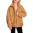 thumbnail image 1 of Oudiya Girls Fleece Jacket Spring Sherpa Outwear Full Zip Coat with Pockets for kids 5-14 Years, 1 of 7