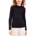 thumbnail image 1 of Oudiya Girls Half Turtleneck Long Sleeve Sweater Tops Knit Slim Fit Pullover Blouse for Kids 6-14Y, 1 of 7