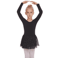 thumbnail image 1 of Oudiya Girls Long Sleeve Ballet Leotard Dance Dress Outfit with Shiny Skirt for Kids 3-11Y, 1 of 7