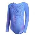thumbnail image 1 of Oudiya Girls Long Sleeve Gymnastic Leotard Gradient Color Sparkly Ballet Dance Outfit for Kids 3-10Y, 1 of 7