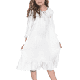 thumbnail image 1 of Oudiya Girls Long Sleeve Nightgowns Princess Sleepwear with Ruffled Hem Pajama Dress for Kids 4-13 Years, 1 of 7
