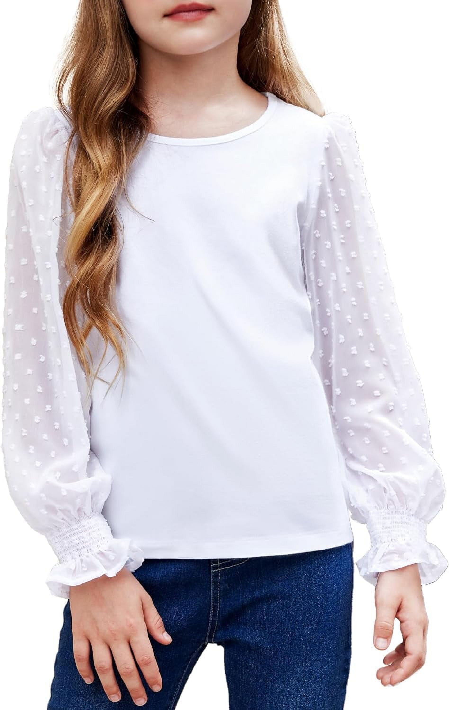 Douuod Kids ruffled long-sleeve cotton blouse - White
