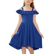 blue dress art Flower Girl Dress, in White Taffeta, Size: 2T main image 0