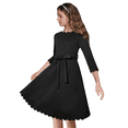 thumbnail image 1 of Oudiya Girls Scallop Trim Party Dress A-Line Formal Midi Belted Dresses with Pockets for kids 6-15Y, 1 of 7